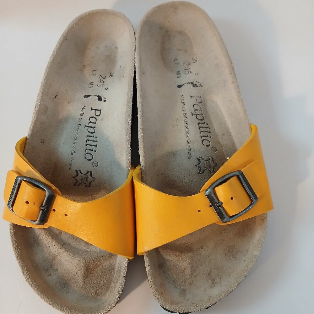 Papillio by Birkenstock. Vibrant yellow Sz38--ladies 7